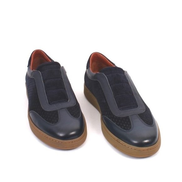 Roberto Serpentini 57130 Blue Leather Streetch Sneakers Shoes main image 7
